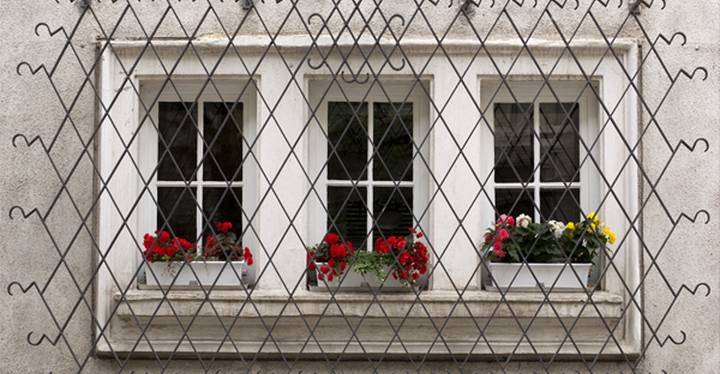 security iron burglar bars over window